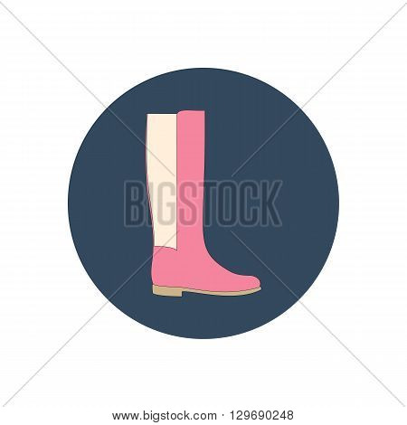 Boots shoes illustration. Low heels boots. Vector illustration