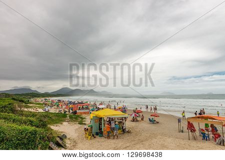 Barra Beach In Florianopolis Island In South Brazil.