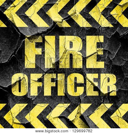 fire officer, black and yellow rough hazard stripes