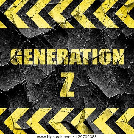 generation z, black and yellow rough hazard stripes