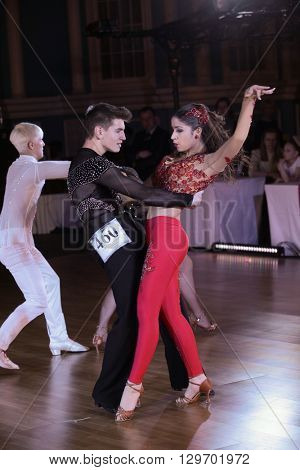 MOSCOW - MARCH 19: Unidentified teens age 10-18 compete at artistic dances at European Artistic Dace Championship, organized by World Dance Artistic Federation on March 19, 2016, in Moscow.