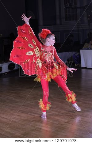 MOSCOW - MARCH 19: Unidentified teens age 12-18 compete at artistic dances at European Artistic Dace Championship, organized by World Dance Artistic Federation on March 19, 2016, in Moscow.