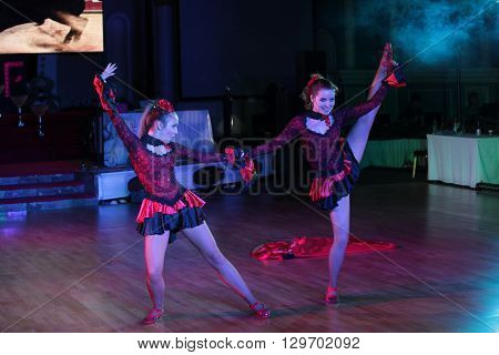 MOSCOW - MARCH 19: Unidentified teens age 10-18 compete at artistic dances at European Artistic Dace Championship, organized by World Dance Artistic Federation on March 19, 2016, in Moscow.