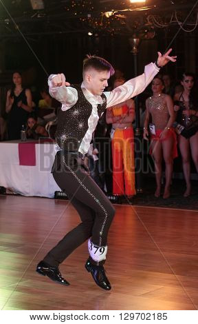 MOSCOW - MARCH 19: Unidentified teens age 12-18 compete at artistic dances at European Artistic Dace Championship, organized by World Dance Artistic Federation on March 19, 2016, in Moscow.