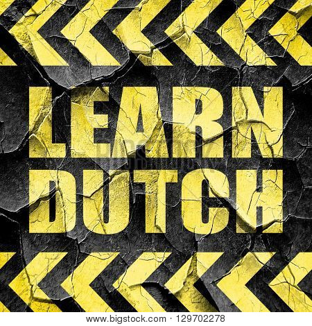 learn dutch, black and yellow rough hazard stripes
