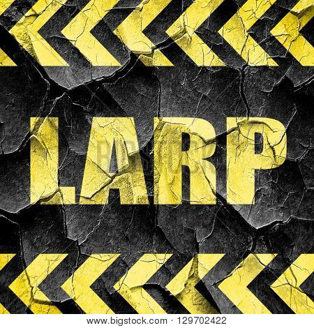 larp, black and yellow rough hazard stripes