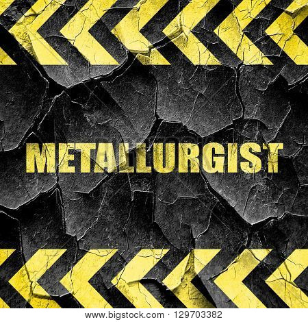 metallurgist, black and yellow rough hazard stripes