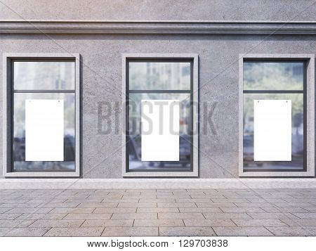Windows With Blank Posters
