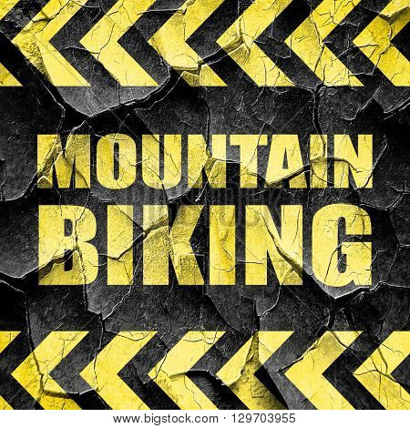moutain biking, black and yellow rough hazard stripes
