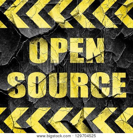 open source, black and yellow rough hazard stripes