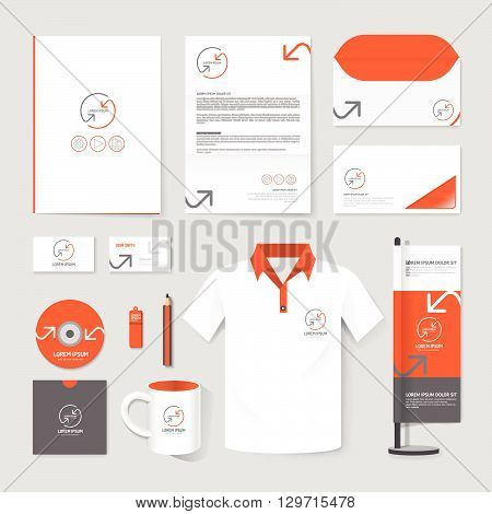 Vector brochure flyer magazine folder t-shirtcover booklet poster mockup design template/ layout stationery annual report A4 size/ set of corporate identity template.