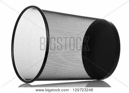 Empty office bin isolated on white background