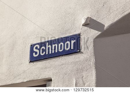Street Name Of  The Quarter Schnoor, An Old Town Street In Downtown Bremen