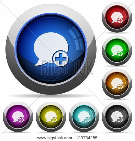 Set of round glossy Post blog comment buttons. Arranged layer structure.
