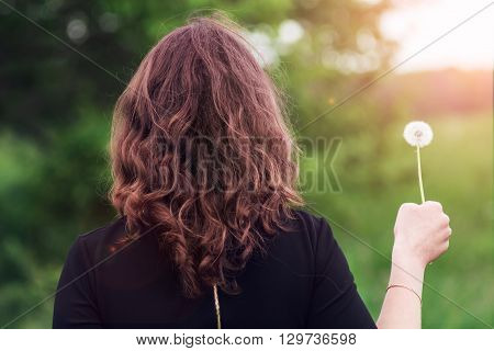 Girl With A Dandelion In The Hand