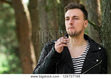 Smoking Guy With A Cigarette