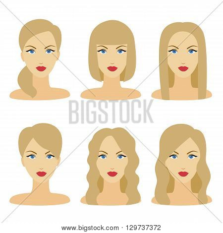 Vector Design Of Beautiful Collection Of Female Hairdo
