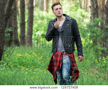 Smoking Guy With A Cigarette