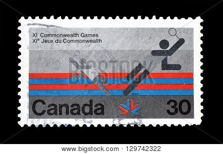 CANADA - CIRCA 1978 : Cancelled postage stamp printed by Canada, that promotes Commonwealth games.