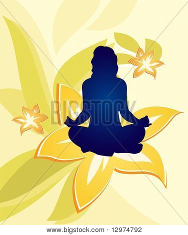 ヨガ花女性ベクトル