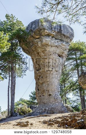 Image of Unique rock formations in enchanted city of Cuenca Castilla la Mancha Spain