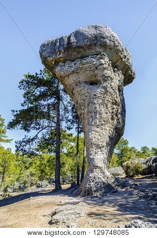 Image of Unique rock formations in enchanted city of Cuenca Castilla la Mancha Spain