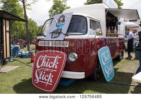 Amsterdam Netherlands-May 15 2016: Volkswagen t2 foodtruck in Amsterdam
