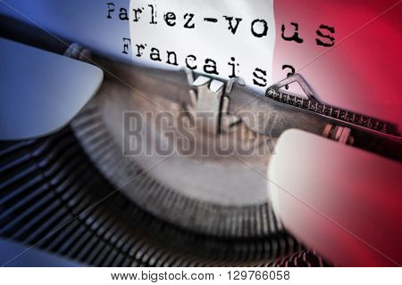 parlez vous francais against digitally generated france national flag