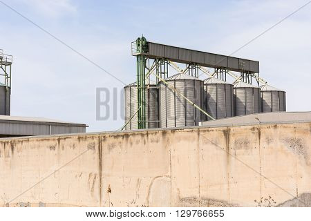 Agricultural Silo - Building Exterior Storage and drying of grains wheat corn soy sunflower and grano.