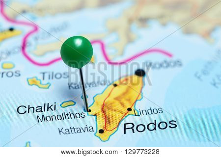 Monolithos pinned on a map of Greece