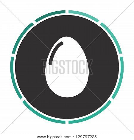 Egg Simple flat white vector pictogram on black circle. Illustration icon