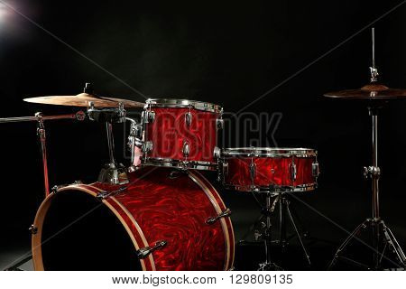 Drum set on a stage