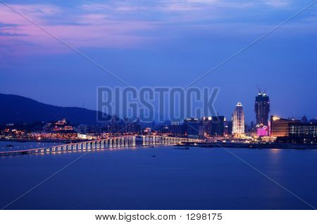 Nacht von Sicht von Macau Stadt