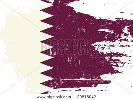Qatar scratched Flag. A Qatari flag with a grunge texture