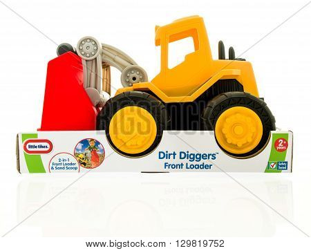 Winneconne WI - 15 May 2016: Package of a Little Tikes dirt diggers on an isolated background