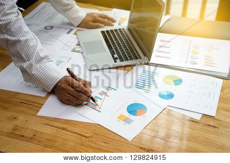 A Businessman Working Plan The Business And Analysis
