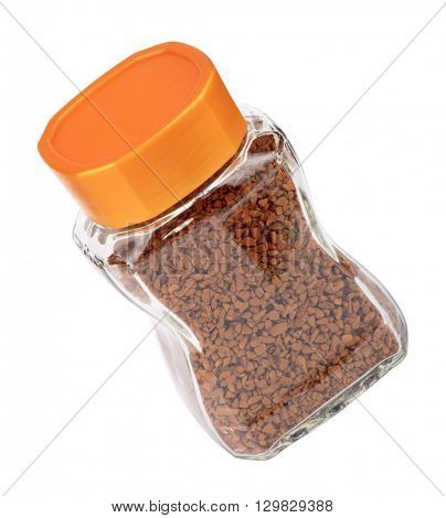image of one jar of instant coffee isolated