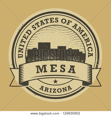 Grunge rubber stamp or label with name of Mesa, Arizona, vector illustration