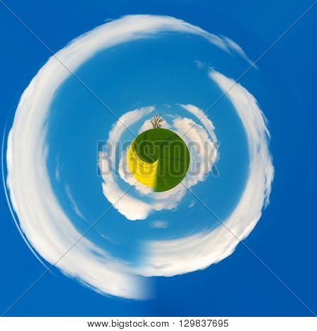 Little Planet Of Beautiful Summer Rural Landscape