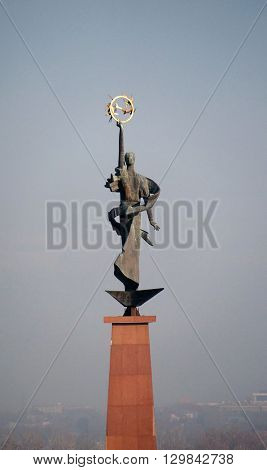 Shymkent, KAZAKHSTAN - January 26, 2016:The monument 