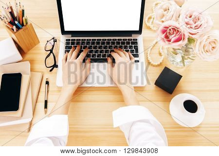 Woman Using Notebook