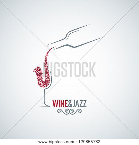 wine and jazz concept design vector background 8 eps