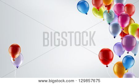 light festive background with bright colorful balloons