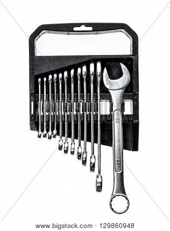 Set Of Wrenches Isolated On White Background