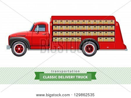 Classic Medium Duty Delivery Truck Side View