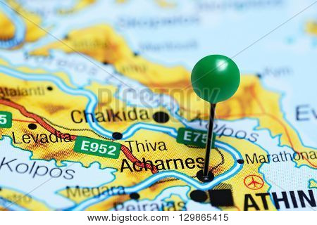 Acharnes pinned on a map of Greece
