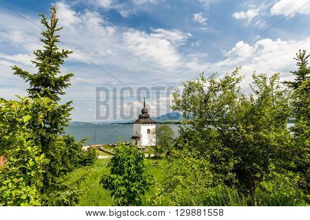 Gothic Church Havranok At Lake Liptovska Mara, Slovakia