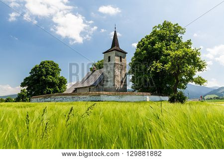 Gothic Church In Ludrova Village Near Ruzomberok In Slovakia