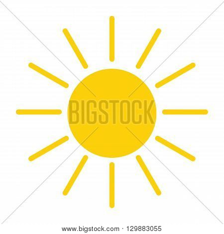 Sun yellow color icon isolated on white background