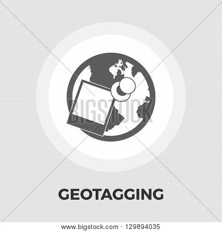 Geotegirovanie. Single flat icon on white background. Vector illustration. icon vector. Flat icon isolated on the white background. Editable EPS file. Vector illustration.